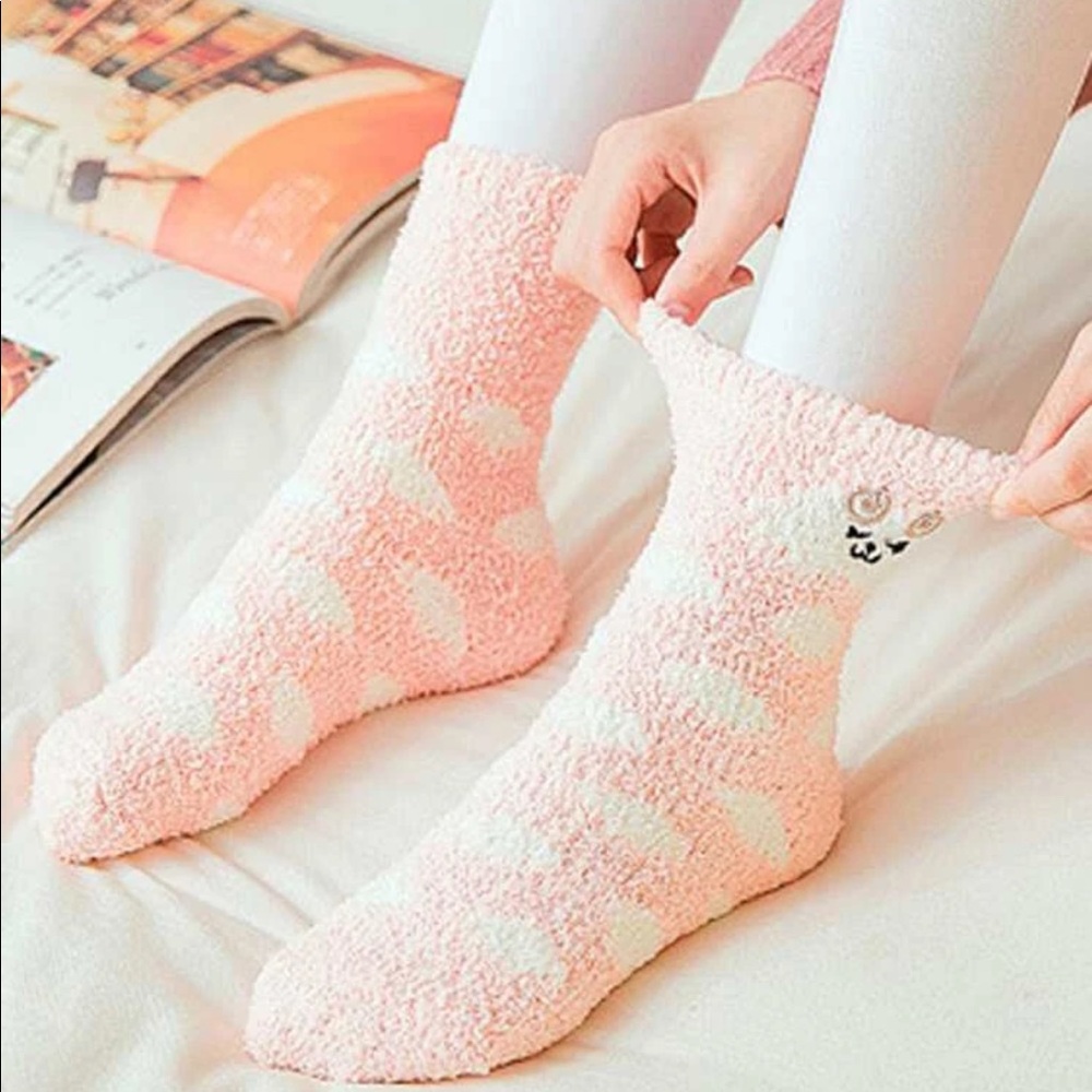 BLACK FRIDAY SALE! Candy pink spotted sheep socks